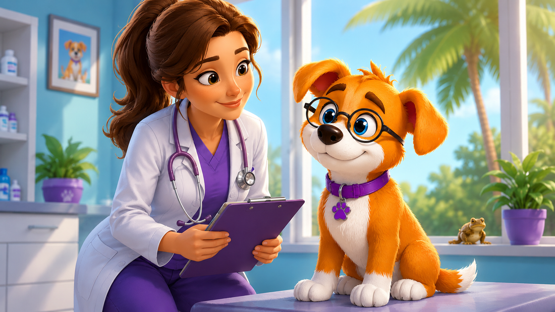 Dog checked by a veterinarian after bufo toad poisoning in Florida